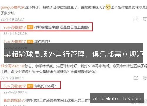 某超龄球员场外言行管理，俱乐部需立规矩